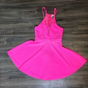 Hot Pink Summer Fit and Flare Dress